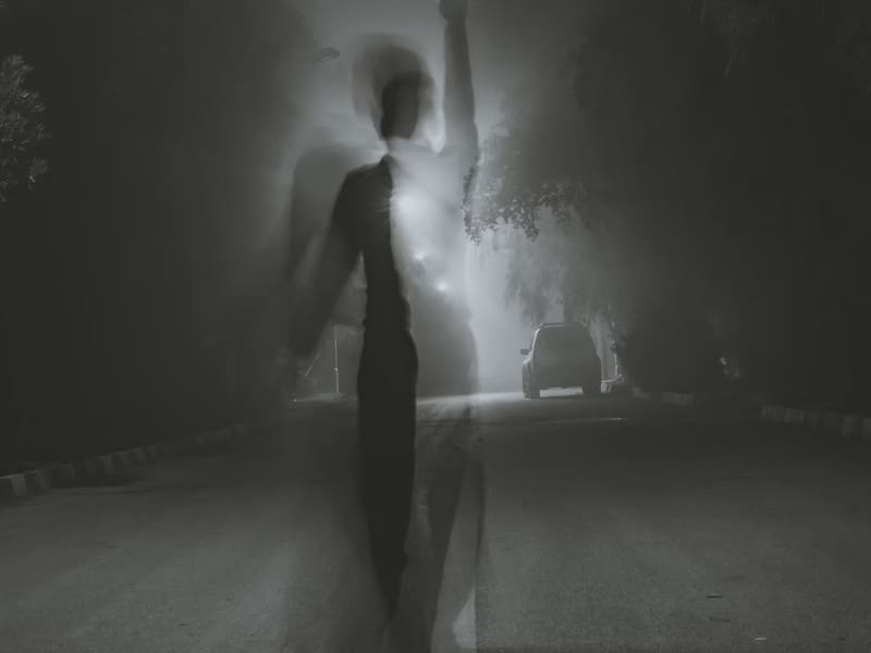 ghostly figure walking