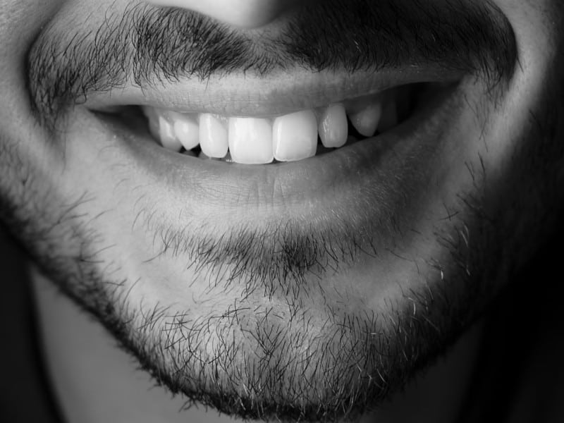 man's mouth with beard